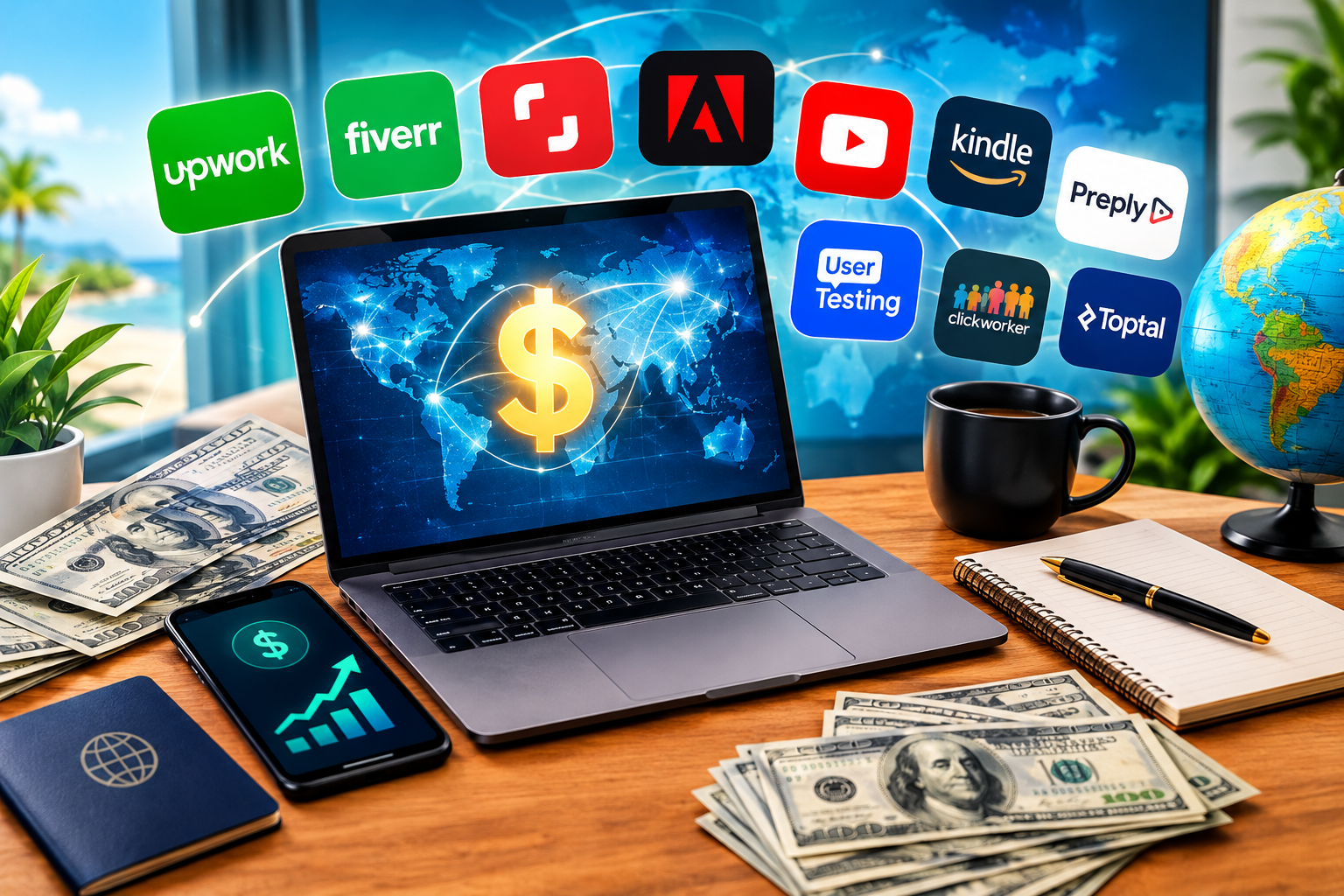 10 Sites que Pagam em Dólar de Forma Consistente